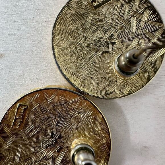 Vintage Bergere Gold Tone Modernist Post Back - Picture 3 of 4